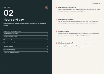 Pages 12–13 of Staff handbook for a mid-size company – 64 pages