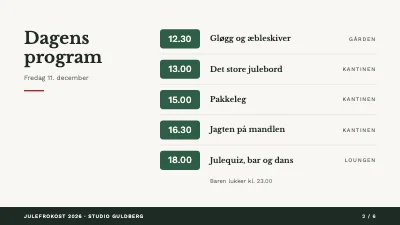 Side 2 af Julefrokost — program