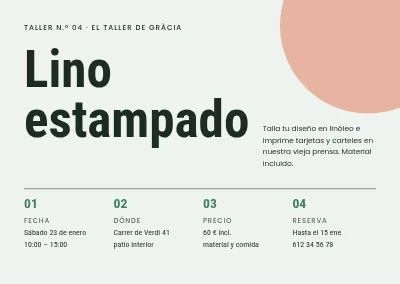 Taller de grabado en linóleo — invitación