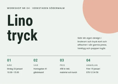Verkstad i linotryck — inbjudan