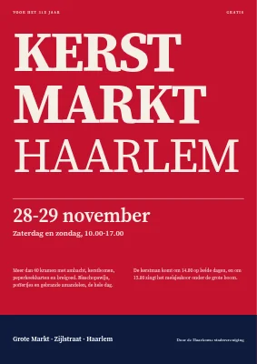 Feestelijke markt — gigantische letters op kersenrood