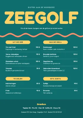 Noordzee-bistromenu