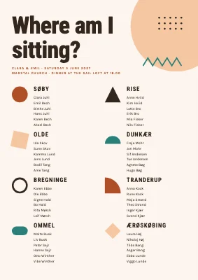 Seating plan — Memphis shapes