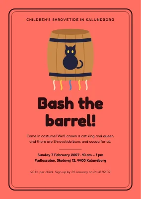 Shrovetide party — the barrel in a frame