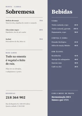 Página 2 de Restaurante vegano — menu dividido com legumes de raiz