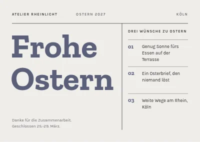 Osterkarte der Firma — drei Wünsche