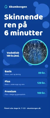 Roll-up til bilvask — skinnende ren på 6 minutter