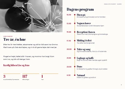 Side 2–3 af Program for studenterfest – 8 sider