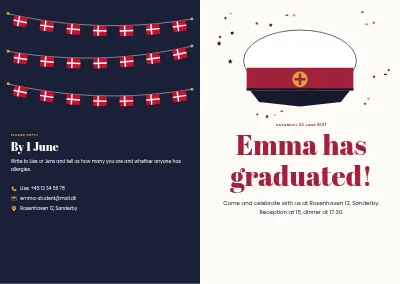 Cover of Programme for a graduation party – 8 pages