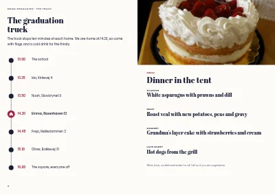 Pages 4–5 of Programme for a graduation party – 8 pages