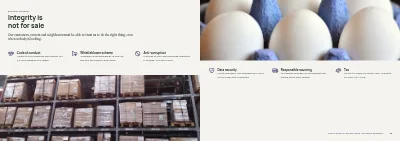 Pages 38–39 of Sustainability report for a manufacturer – 48 pages