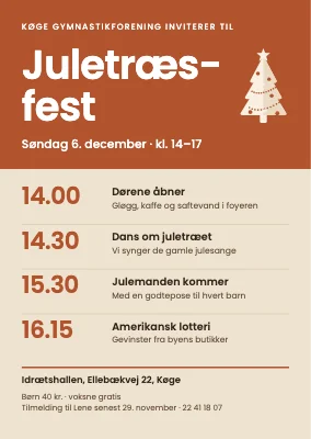 Juletræsfest — program for eftermiddagen