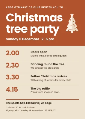 Christmas tree party — afternoon programme