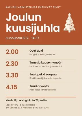 Joulukuusijuhla — iltapäiväohjelma