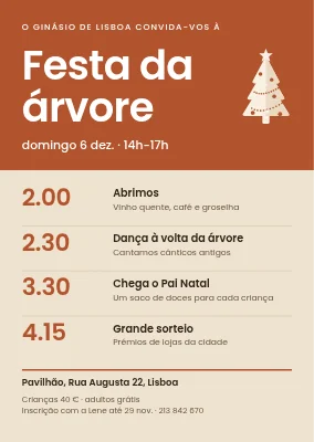 Festa da árvore de Natal — programa da tarde