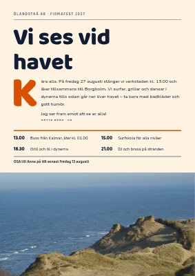 Företagsfest vid Nordsjön — brev med anfang