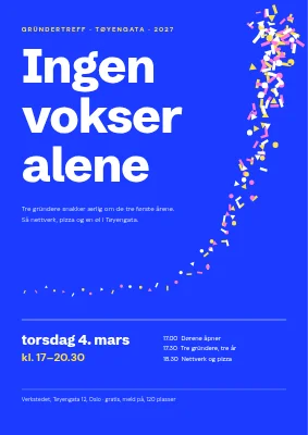 Gründertreff med vekstkurve — plakat