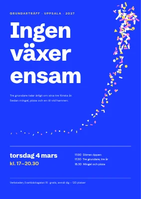 Grundarträff med tillväxtkurva — affisch