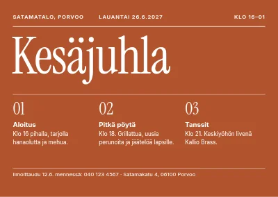 Kesäjuhla Thistedissä — ohjelma