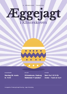 Æggejagt i skoven — påskeplakat