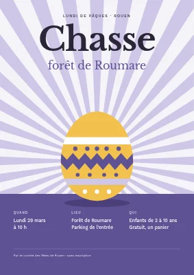 Chasse aux œufs en forêt — affiche de Pâques