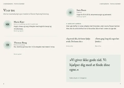 Side 6–7 af Brochure til psykologpraksis – 12 sider