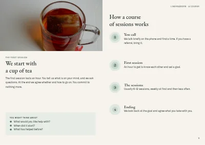 Pages 4–5 of Brochure for a psychology practice – 12 pages