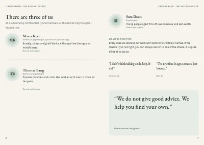 Pages 6–7 of Brochure for a psychology practice – 12 pages