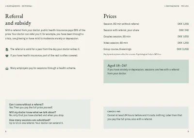 Pages 8–9 of Brochure for a psychology practice – 12 pages