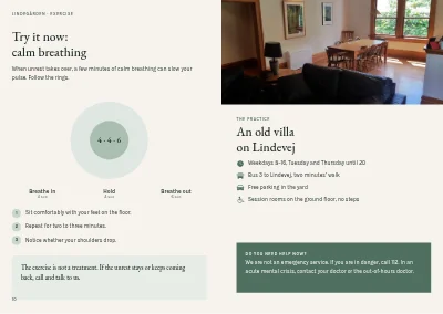 Pages 10–11 of Brochure for a psychology practice – 12 pages