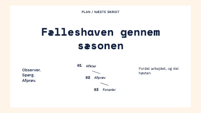 Fælleshaven gennem sæsonen