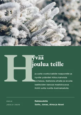 Joulukortti Valbystä — iso alkukirjain