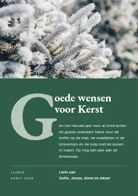 Kerstkaart uit Valby — grote initiaal