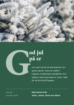 Julkort från Valby — stor initial