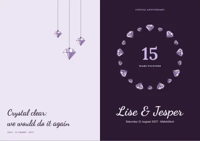 Crystal anniversary with a ring of crystals