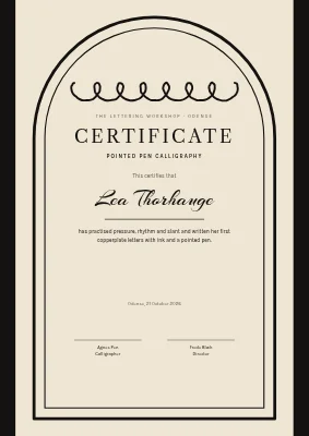 Course certificate — calligraphy