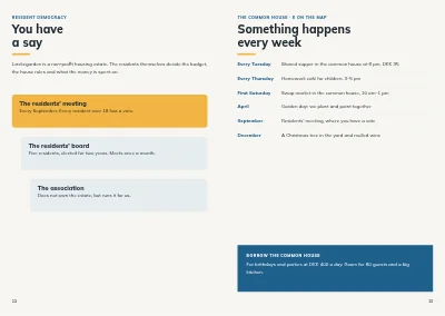 Pages 12–13 of Welcome booklet for new residents of a housing association – 16 pages