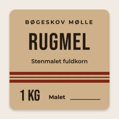 Rugmel med sækkestriber
