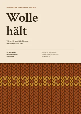Schulaufgabe — Strickcafé