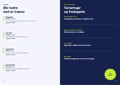 Side 8–9 af Brochure for padelcenter – 12 sider