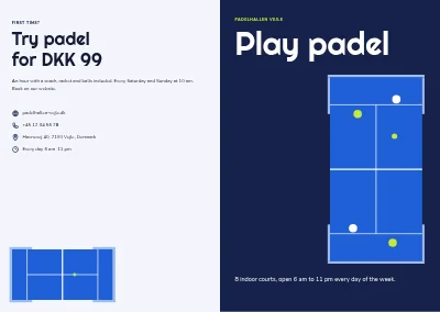 Cover of Brochure for a padel centre – 12 pages