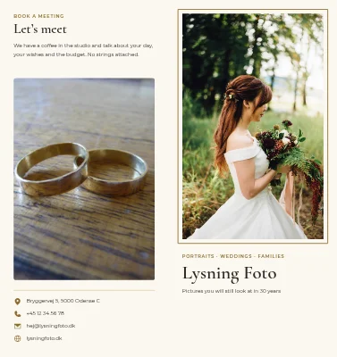 Photographer: portraits and weddings