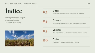 Página 2 de Agricultura sostenible — los campos y el Estrecho