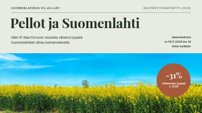 Kestävä maatalous — pellot ja salmi