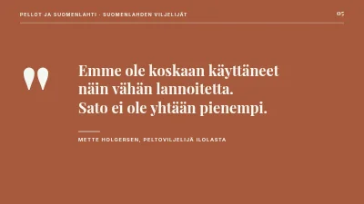 Sivu 5 – Kestävä maatalous — pellot ja salmi