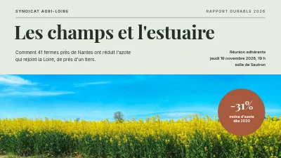 Agriculture durable — les champs et le Sound