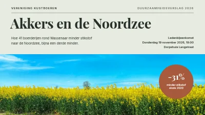 Duurzame landbouw — de velden en de Sound