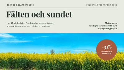 Hållbart jordbruk — fälten och Sundet