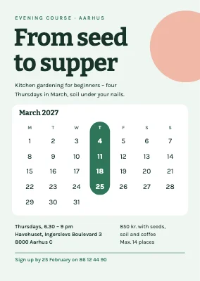 Course invitation — kitchen garden from seed
