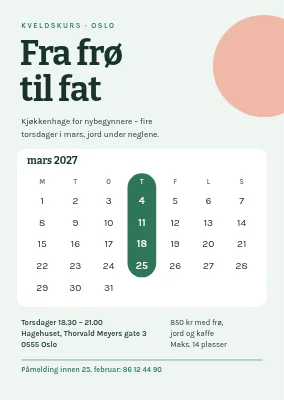 Kursinvitasjon — kjøkkenhage fra frø